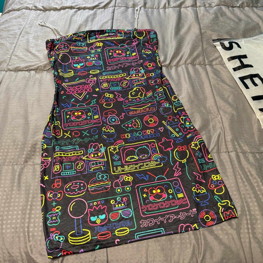 Hello Kitty X SHEIN Chain Strap Dress Size Large Roughly Us Size Medium New NWT